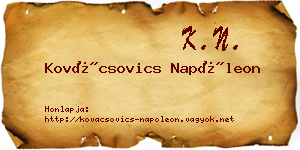 Kovácsovics Napóleon névjegykártya